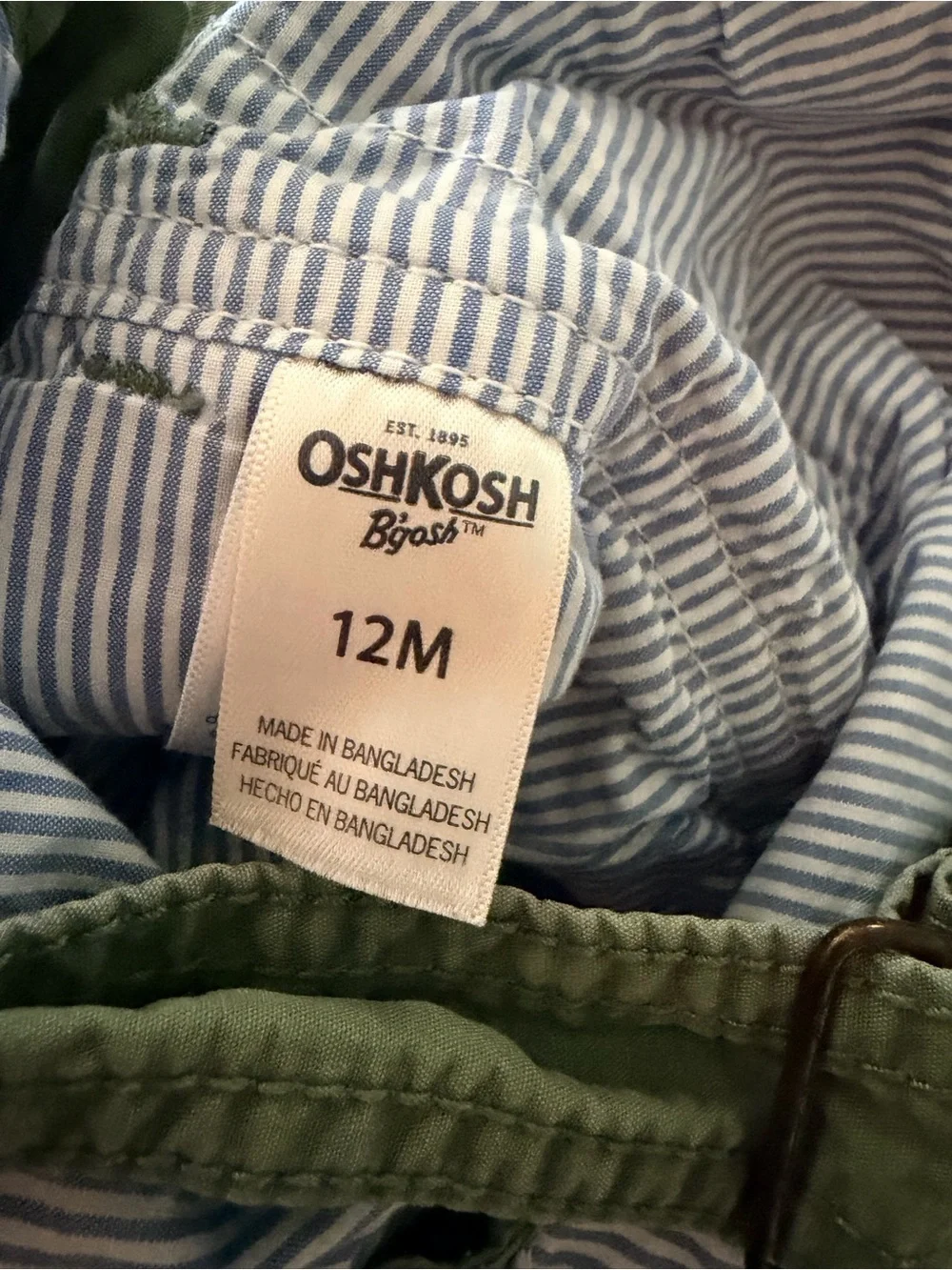 OshKosh B'gosh Sage Green Toddler Lined Overalls